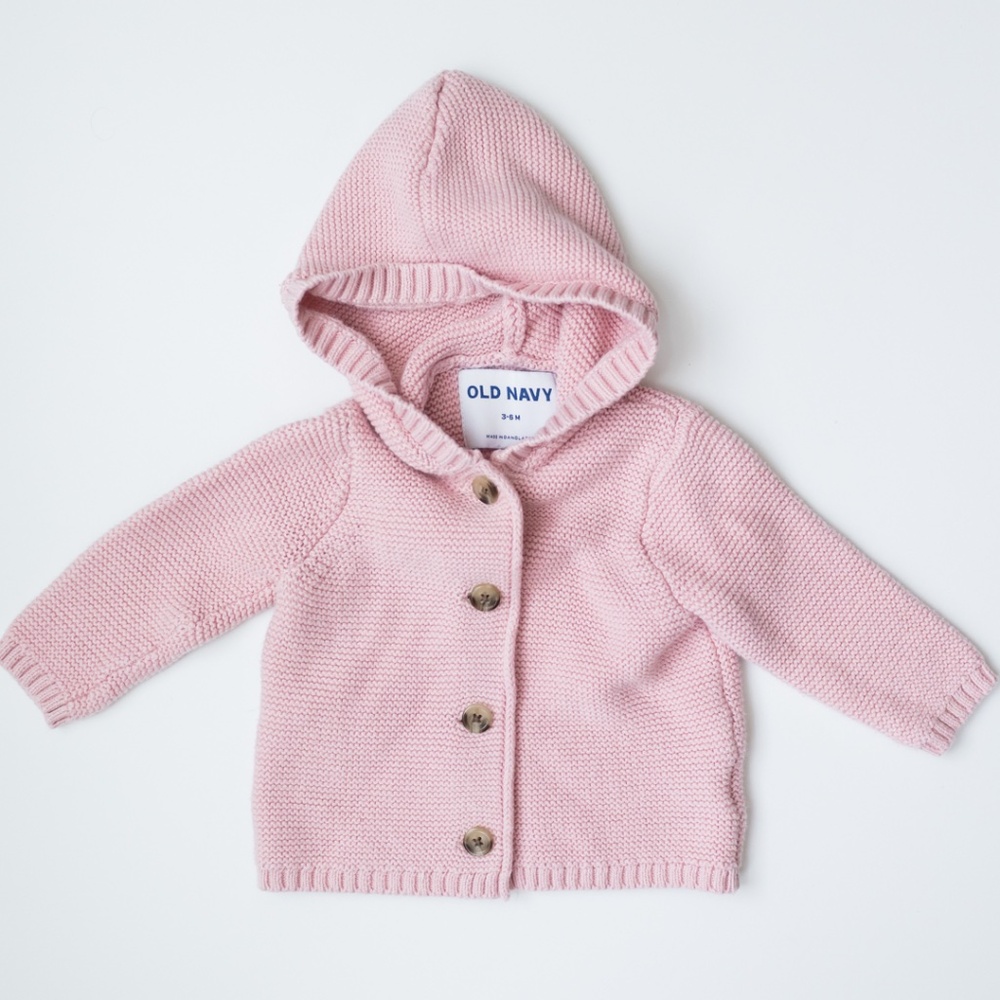 Old Navy Baby Hooded Button-Front Cardigan Sweater Size 3-6 Months